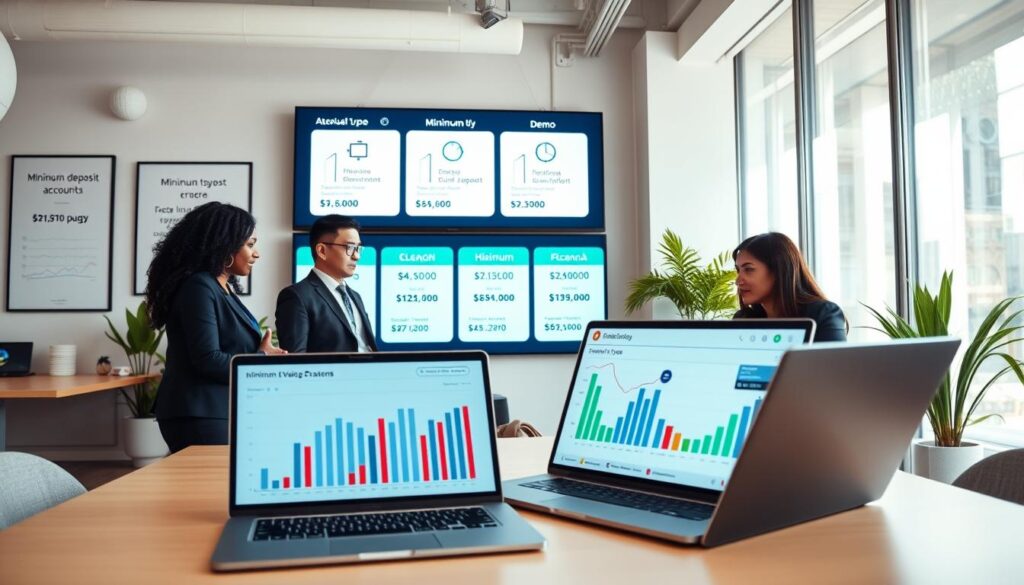 Diverse account types and minimum deposit options Diverse account types and minimum deposit options